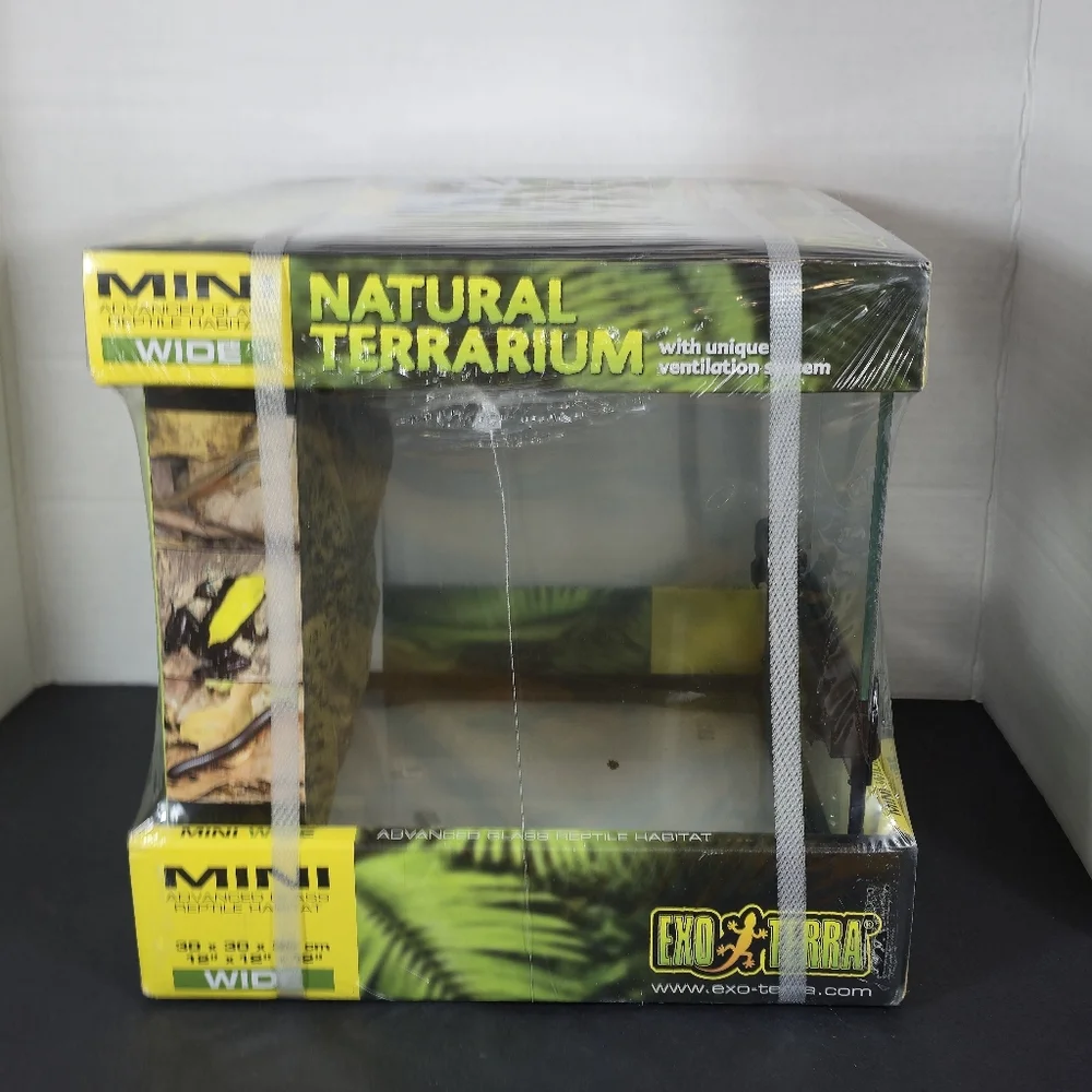Exo Terra Mini Natural Terrarium 12x12x12 New Advance Glass Reptile Habitat - Picture 7 of 7